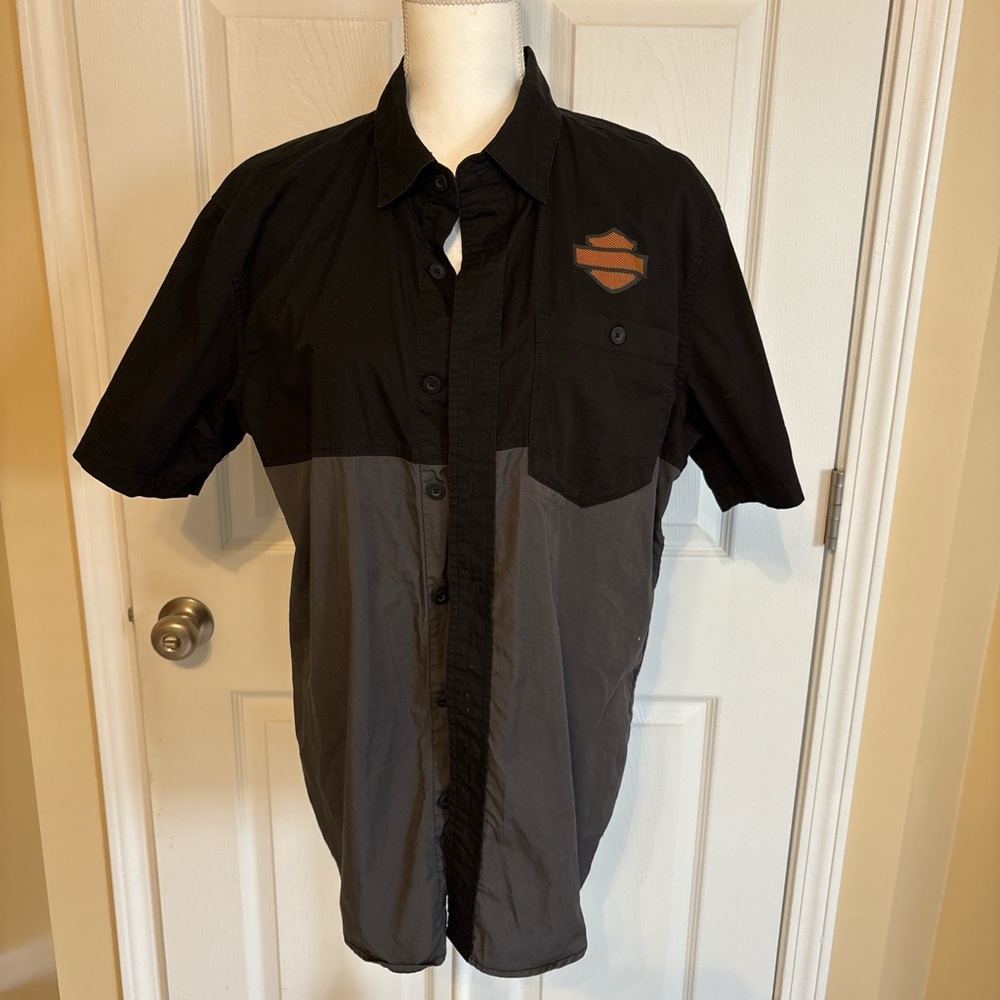 Harley-Davidson Black and Gray Casual Shirt